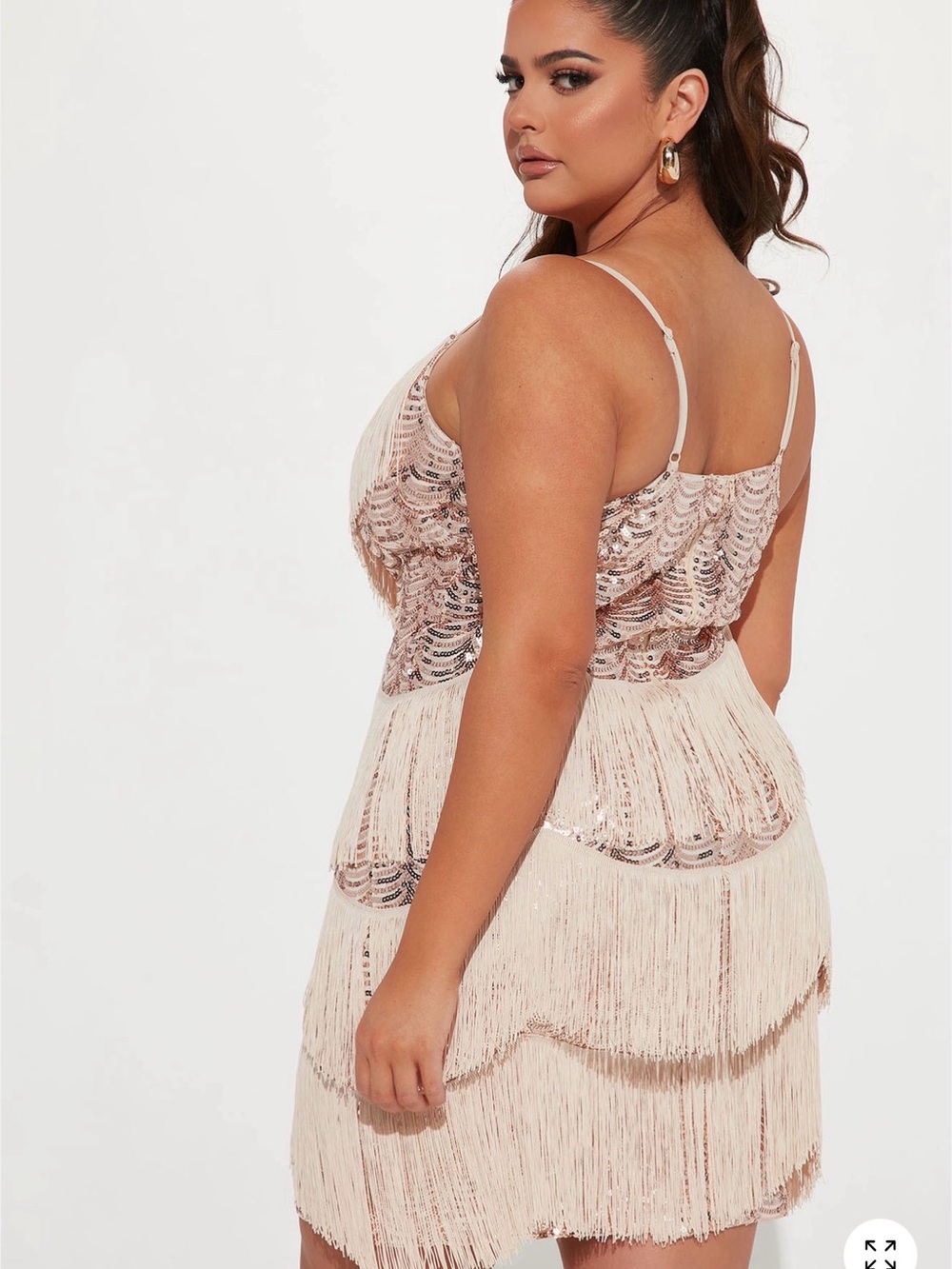 Moonlight Fringe Midi Dress 2X - Picture 3 of 5